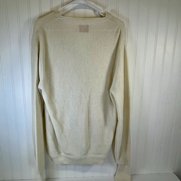 Vtg.‎ 80's Clemson Univ. Gepner Mens Cardigan Sweater White W/ Org Paw Sz Lg - Picture 3 of 11